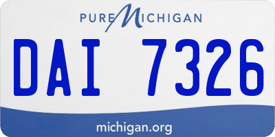 MI license plate DAI7326