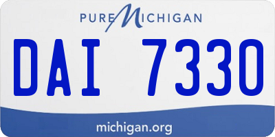 MI license plate DAI7330