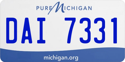 MI license plate DAI7331