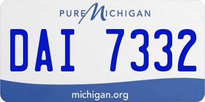 MI license plate DAI7332