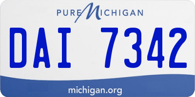 MI license plate DAI7342