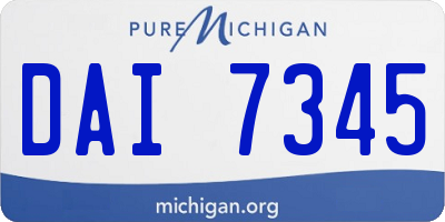 MI license plate DAI7345