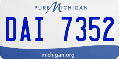 MI license plate DAI7352