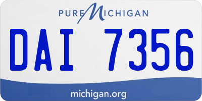 MI license plate DAI7356
