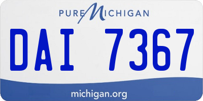MI license plate DAI7367