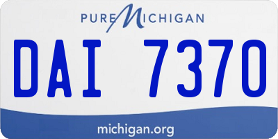 MI license plate DAI7370