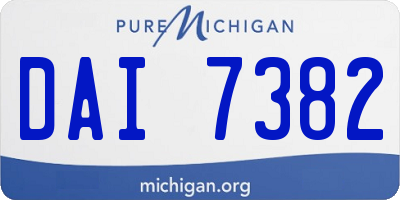 MI license plate DAI7382