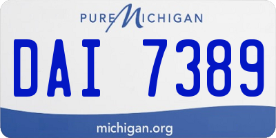 MI license plate DAI7389