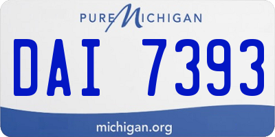 MI license plate DAI7393