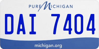 MI license plate DAI7404