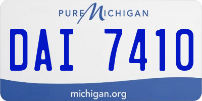 MI license plate DAI7410