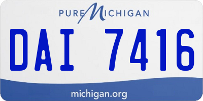 MI license plate DAI7416