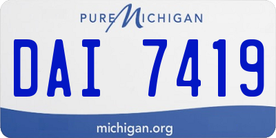 MI license plate DAI7419
