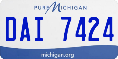 MI license plate DAI7424