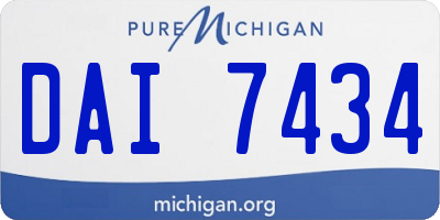 MI license plate DAI7434
