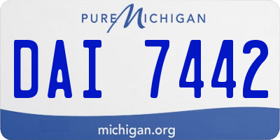 MI license plate DAI7442