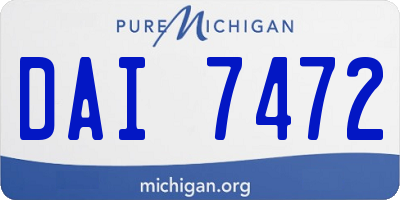 MI license plate DAI7472