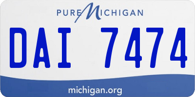 MI license plate DAI7474