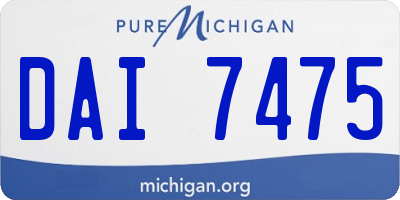 MI license plate DAI7475