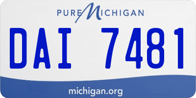 MI license plate DAI7481