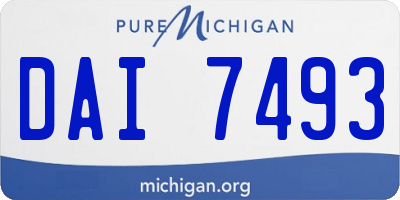 MI license plate DAI7493