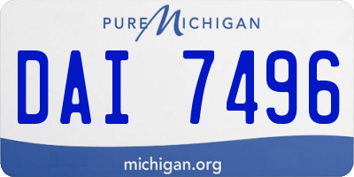 MI license plate DAI7496