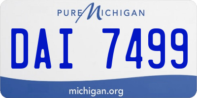 MI license plate DAI7499