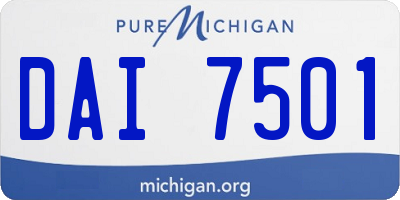 MI license plate DAI7501