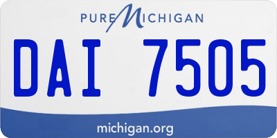 MI license plate DAI7505