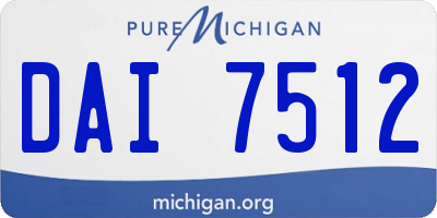 MI license plate DAI7512