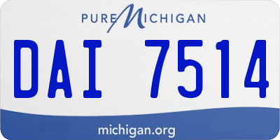 MI license plate DAI7514