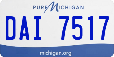 MI license plate DAI7517