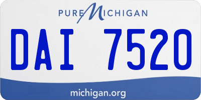 MI license plate DAI7520