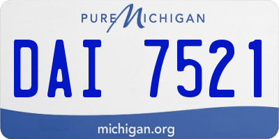 MI license plate DAI7521
