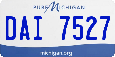 MI license plate DAI7527