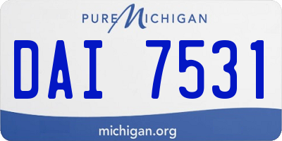 MI license plate DAI7531