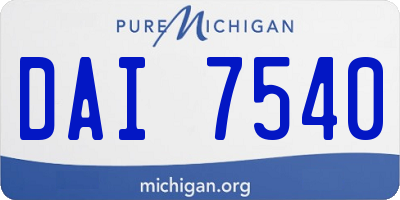 MI license plate DAI7540