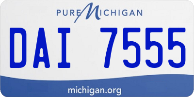 MI license plate DAI7555