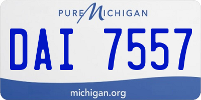 MI license plate DAI7557