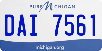 MI license plate DAI7561