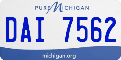 MI license plate DAI7562
