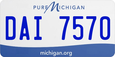 MI license plate DAI7570