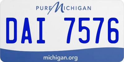 MI license plate DAI7576