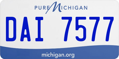 MI license plate DAI7577