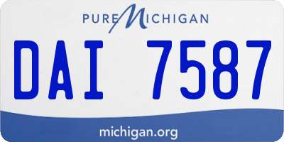 MI license plate DAI7587