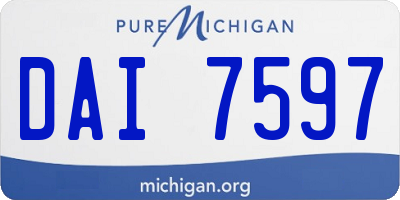 MI license plate DAI7597