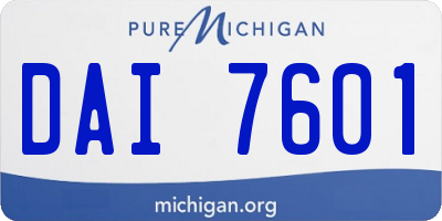 MI license plate DAI7601