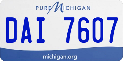 MI license plate DAI7607