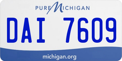 MI license plate DAI7609