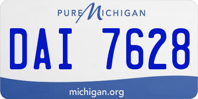 MI license plate DAI7628